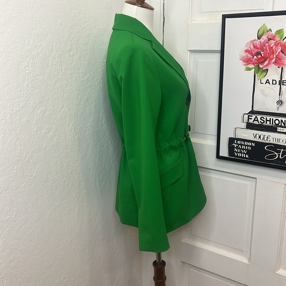 Argent 3 Button Cinched Waist Blazer in Green Size 4 - Picture 4 of 11